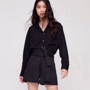 Wilfred Black Paper Bag High Waisted Shorts